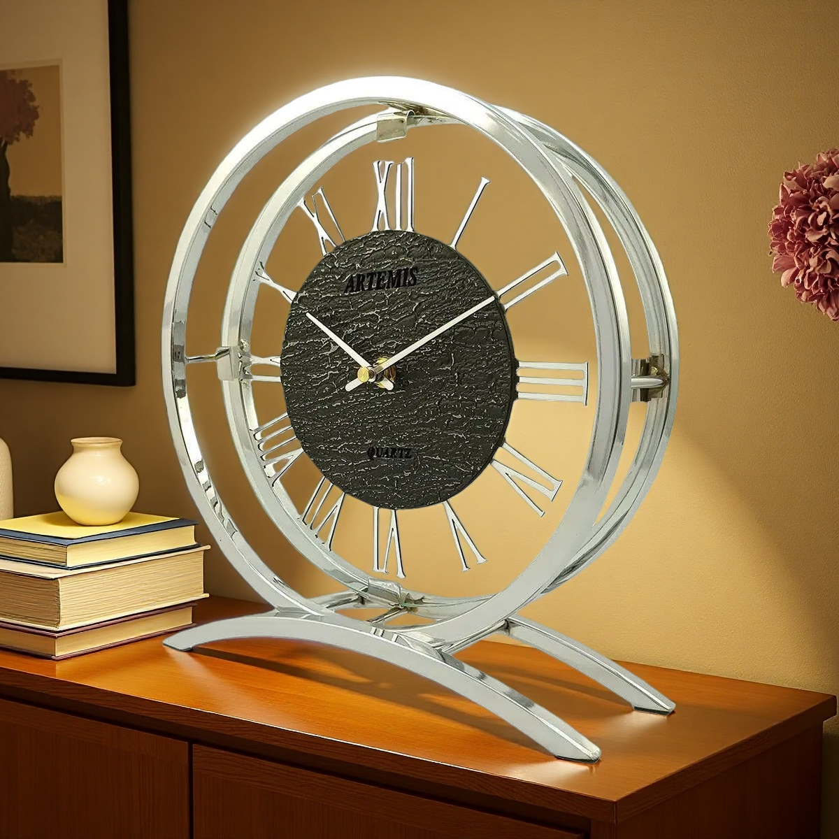 ساعت-رومیزی-آرتمیس-مدل-30250-سیلور-نقره-ای