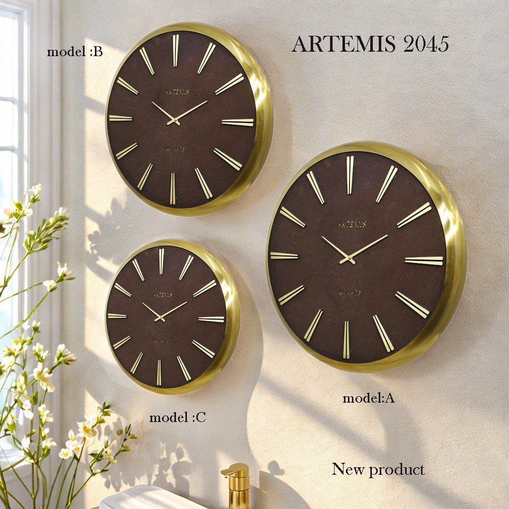 ساعت-دیواری-آرتمیس-مدل-2045-گلد-صفحه-قهوه-ای-سایز-A