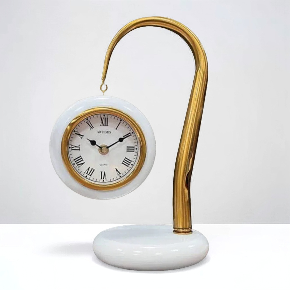 ساعت رومیزی آرتمیس مدل 1010 سفید طلایی