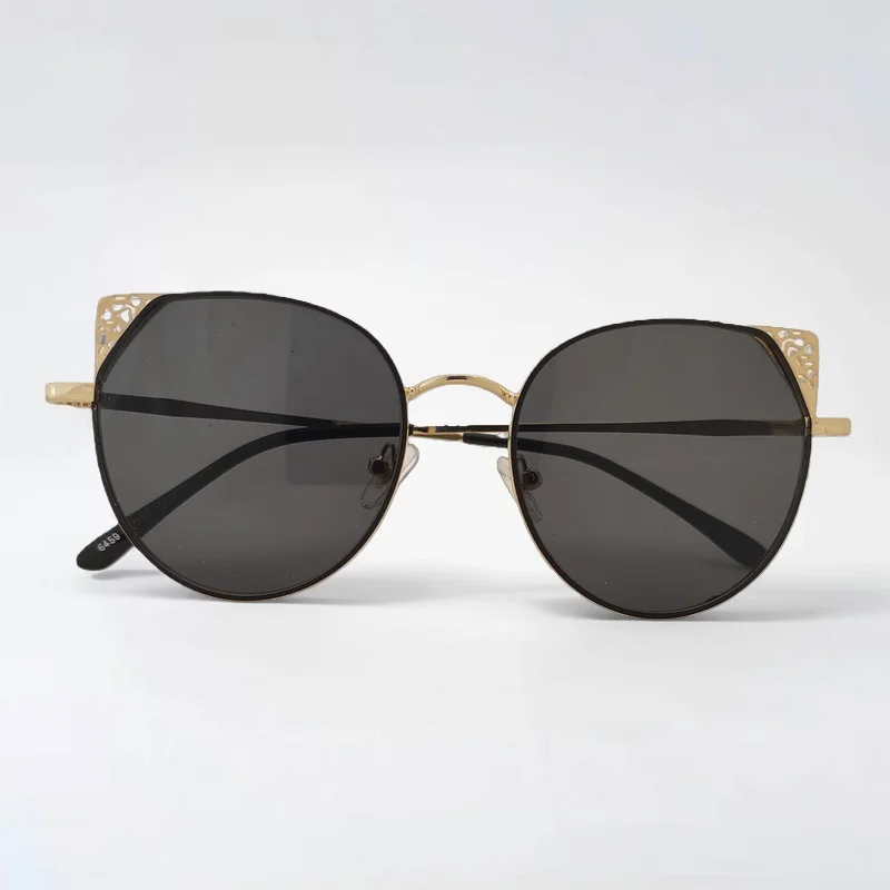 عینک آفتابی زنانه مدل کت گوشه فلزی ادول دودی