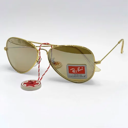 عینک آفتابی ریبن زنانه طلایی